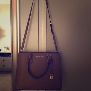 Michael Kors taupe satchel